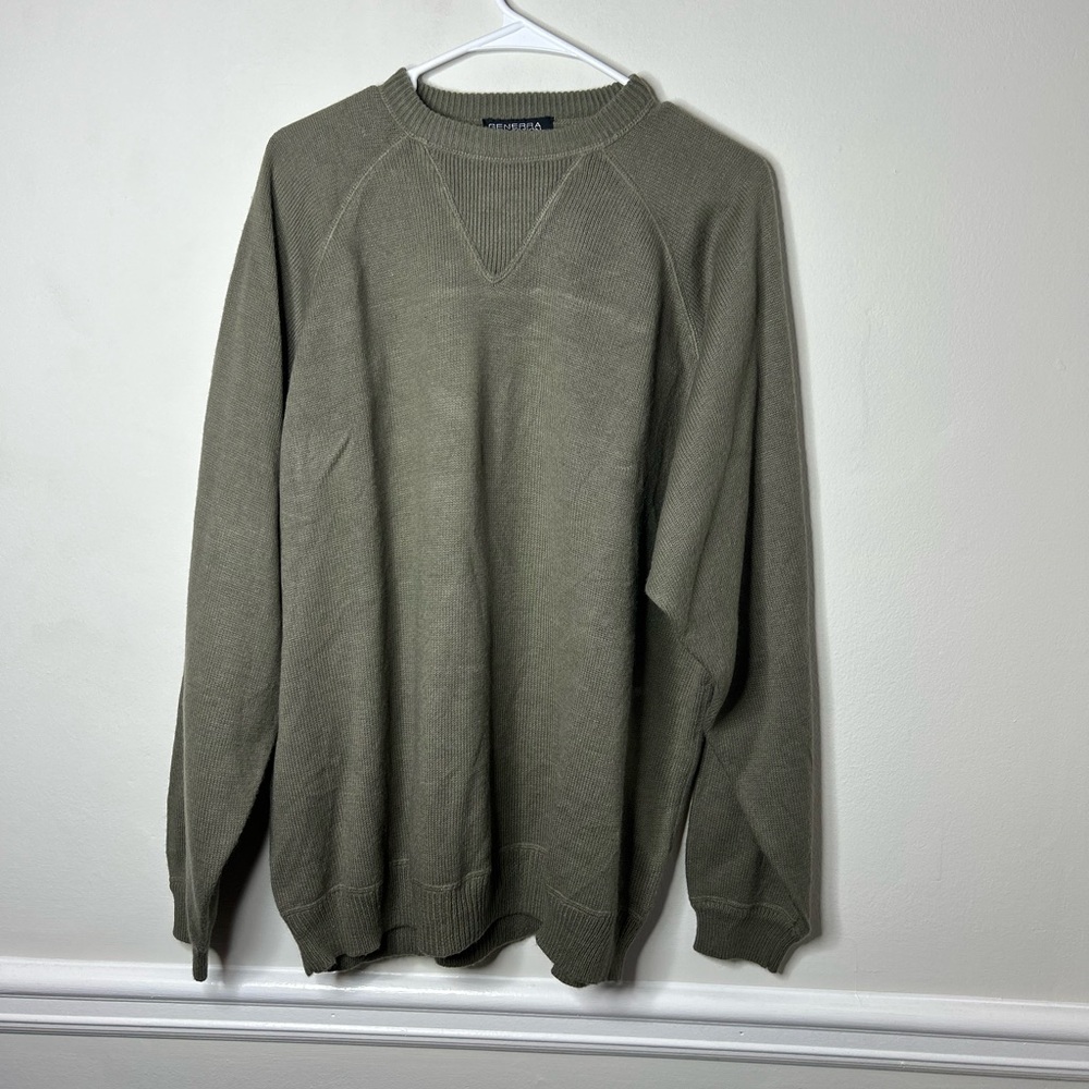 Generra Collection Premium Crewneck Sweater Pullover Green Size Men’s XL